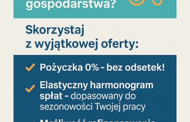 Pożyczka dla Rolnika bez BIK od 0%