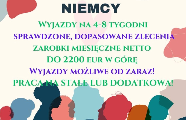 Praca dla Opiekunek w Niemczech - do 11 000 zł na rękę!